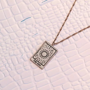 Silver Tarot Card Pendant Necklace