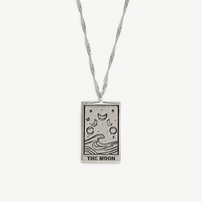 Silver Tarot Card Pendant Necklace
