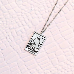 Silver Tarot Card Pendant Necklace