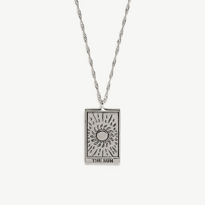 Silver Tarot Card Pendant Necklace