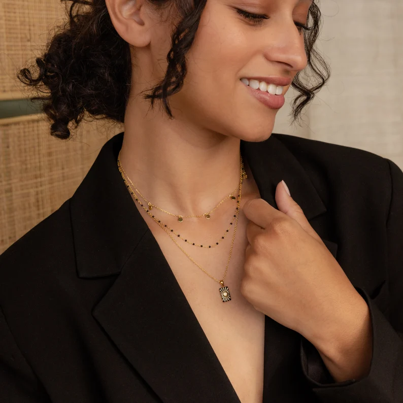 Black Layered Necklace