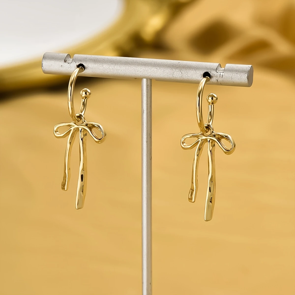 18K Gold-Plated Bow Earrings