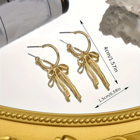18K Gold-Plated Bow Earrings