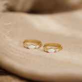 Minimalist Opal Huggie Hoop Earring