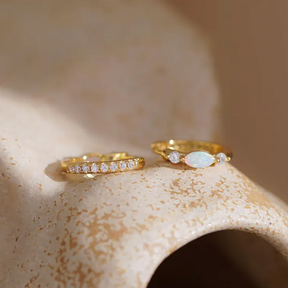 Minimalist Opal Huggie Hoop Earring