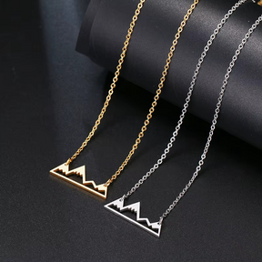 Stainless Steel Gold or Silver Mountain Range Necklace