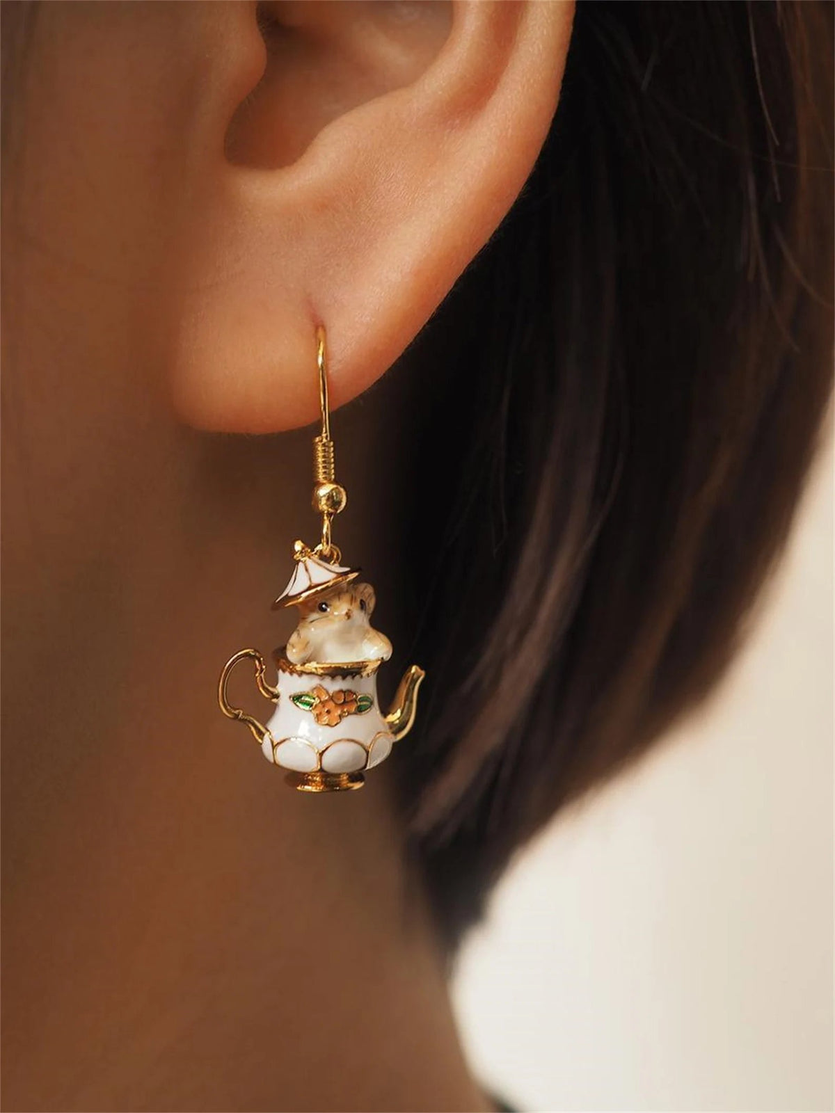 Mouse In My Teapot Earrings Set