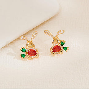 Easter Rabbit Carrot Stud Earrings