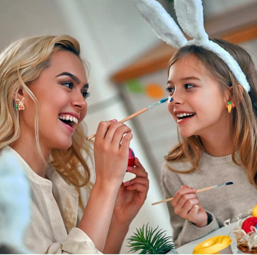 Easter Rabbit Carrot Stud Earrings