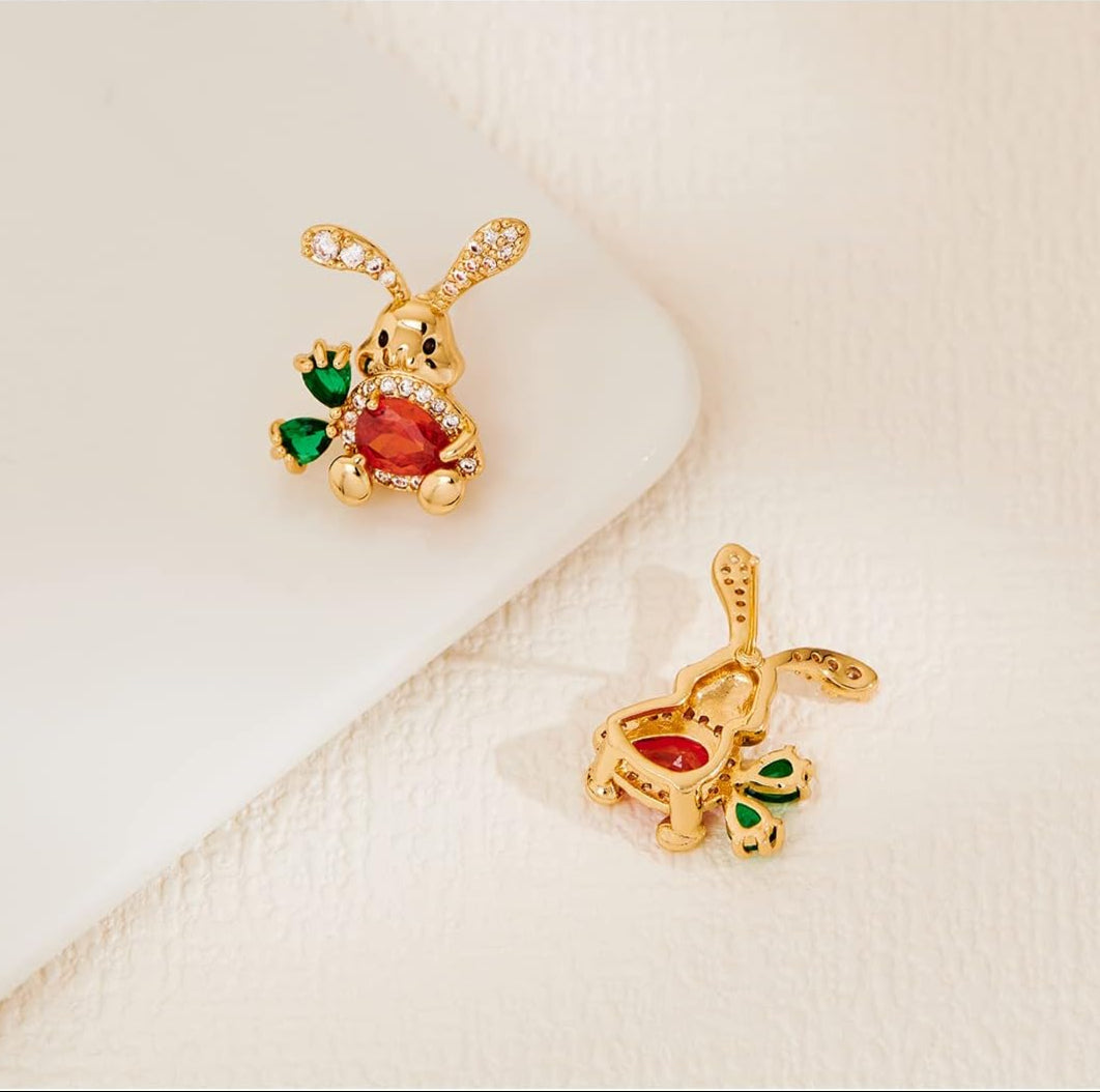 Easter Rabbit Carrot Stud Earrings