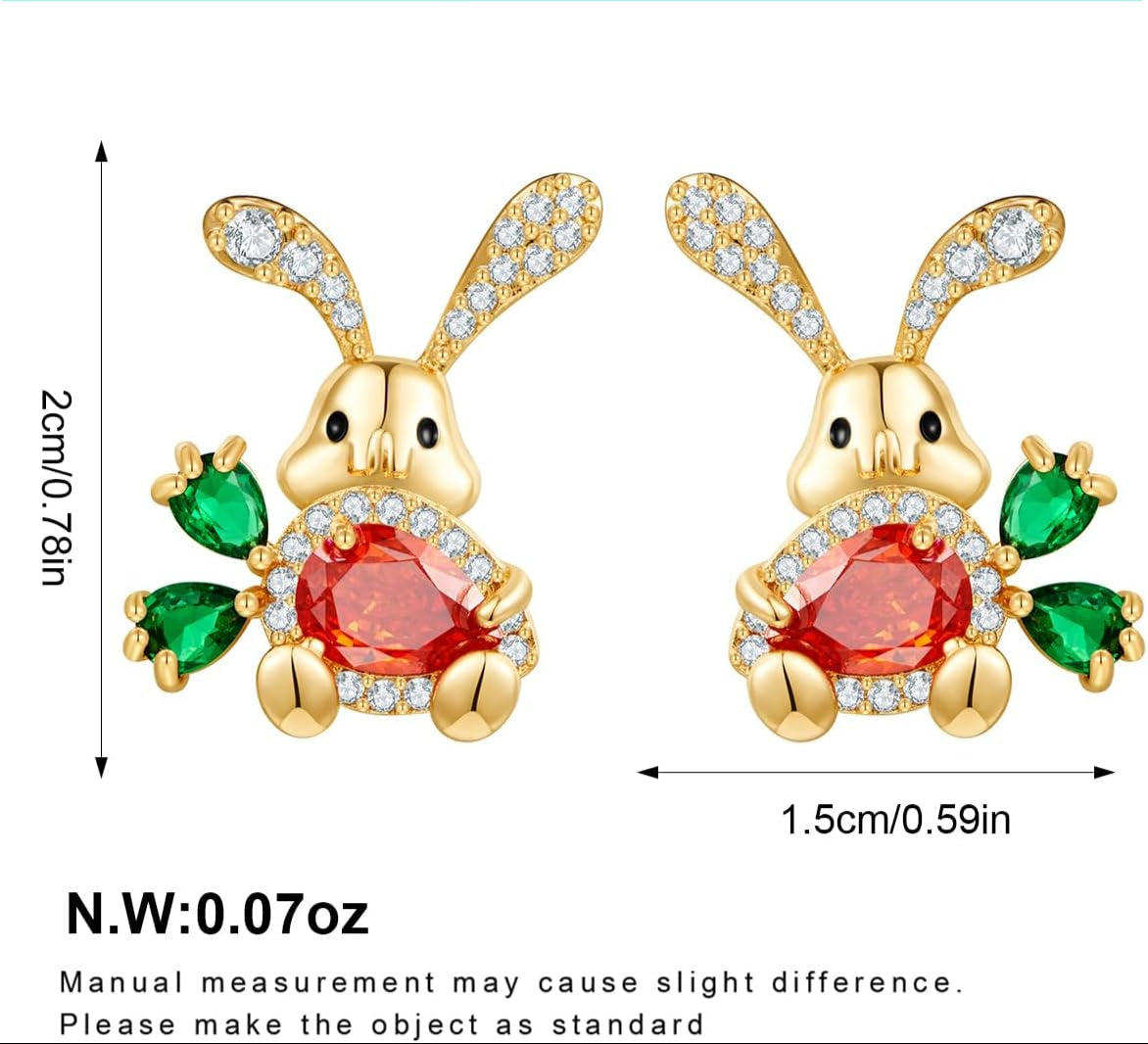 Easter Rabbit Carrot Stud Earrings