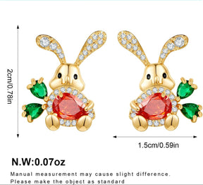 Easter Rabbit Carrot Stud Earrings