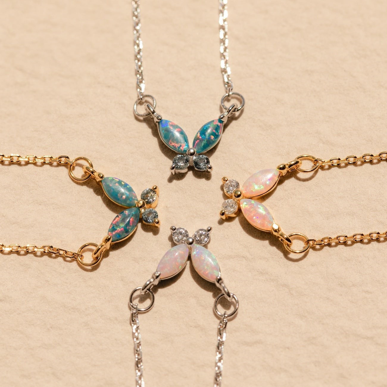 Opal Butterfly Necklace