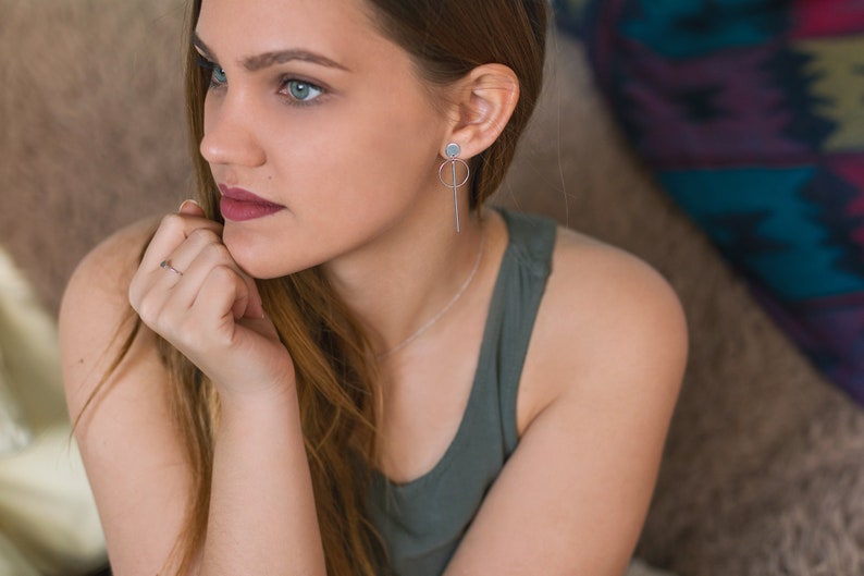 Bar and hoop earrings