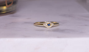 Dainty Evil Eye Stacking Ring