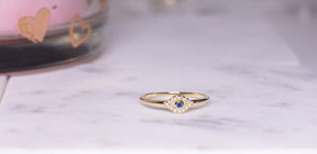 Dainty Evil Eye Stacking Ring
