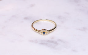 Dainty Evil Eye Stacking Ring
