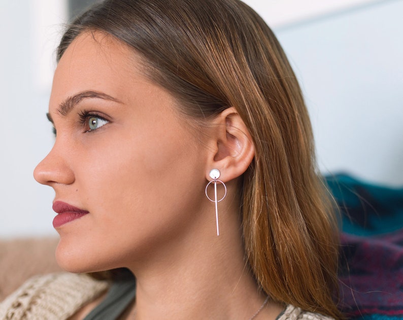 Bar and hoop earrings