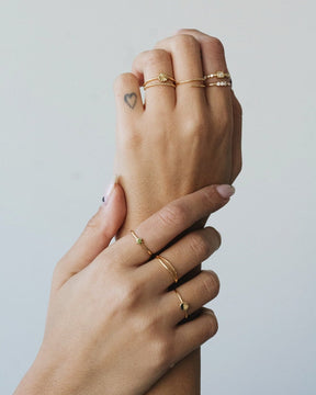 Olive Green CZ Rings