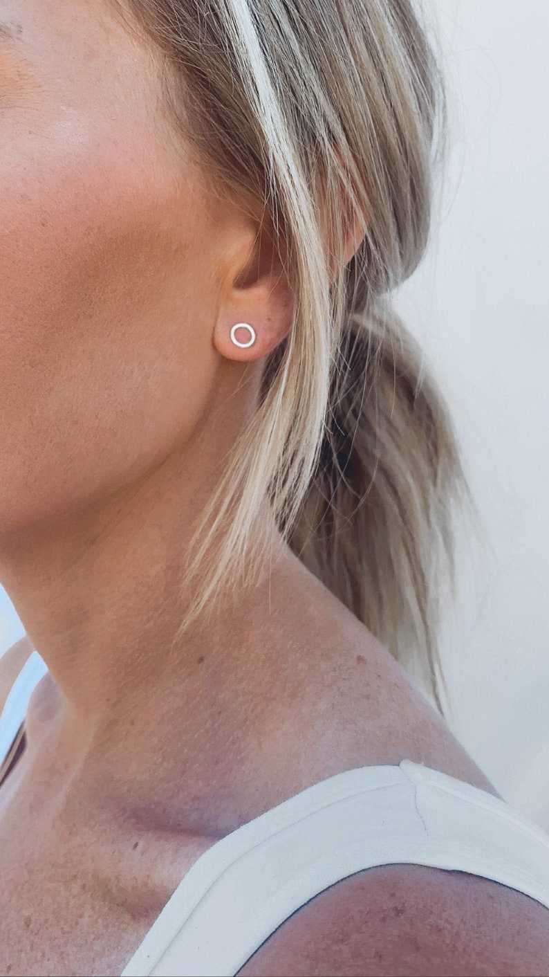 Open Circle Stud Earrings