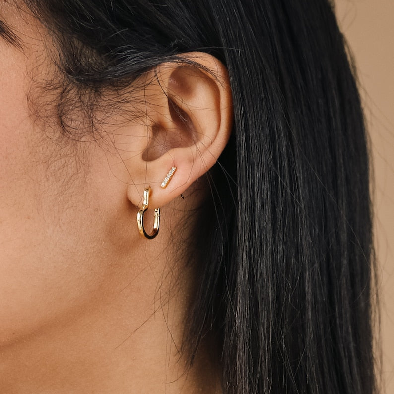 Gold Heart Hoop Earrings