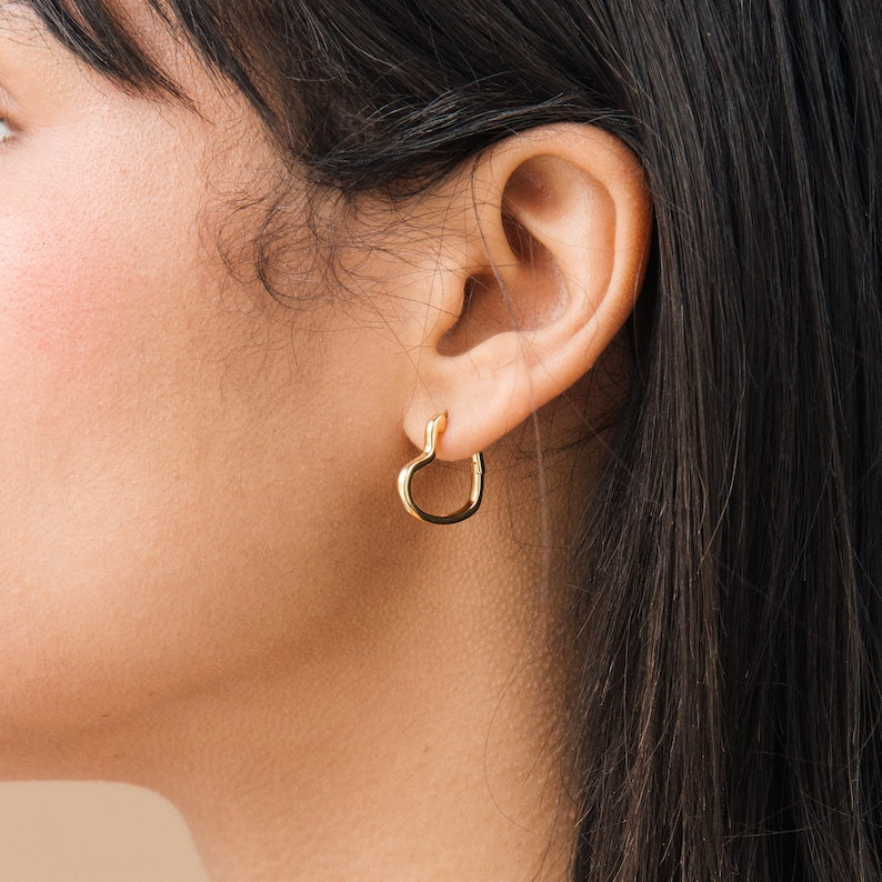 Gold Heart Hoop Earrings