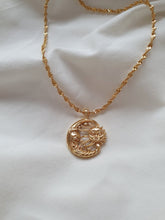 Sun and Moon Vintage Style 18k Gold Plated Necklace