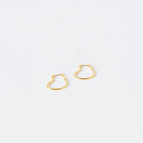 Gold Heart Hoop Earrings