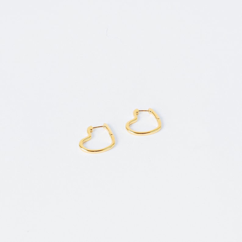 Gold Heart Hoop Earrings