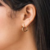 Gold Heart Hoop Earrings