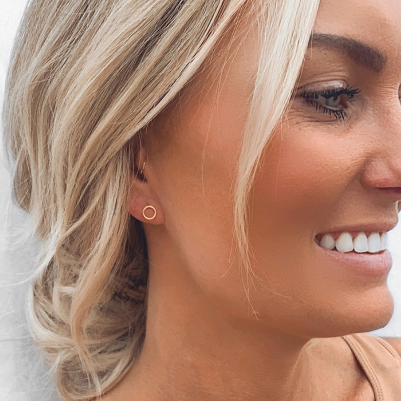 Open Circle Stud Earrings