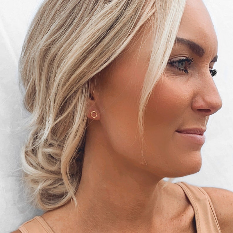 Open Circle Stud Earrings