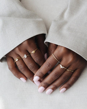 White CZ Crown Ring
