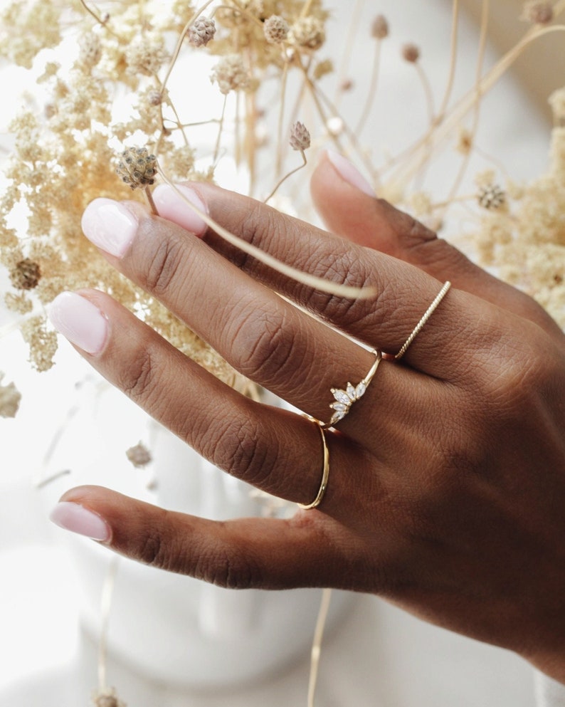 White CZ Crown Ring