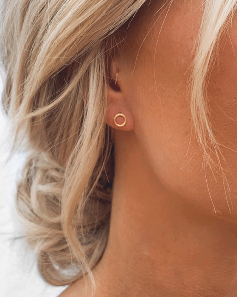 Open Circle Stud Earrings