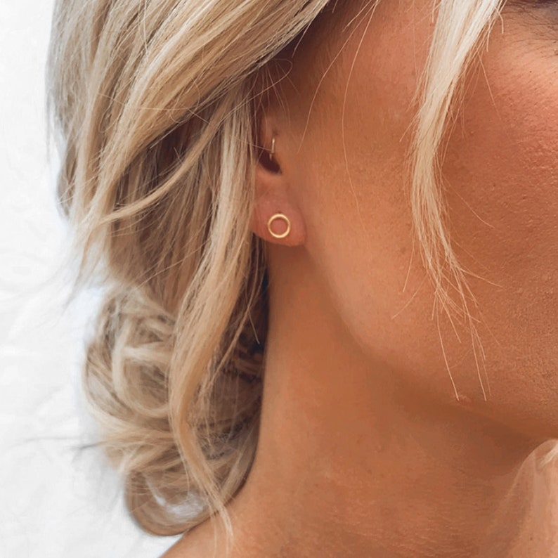 Open Circle Stud Earrings