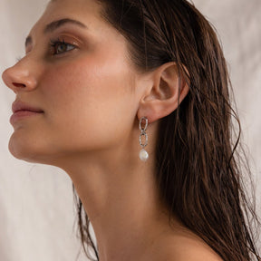 Pearl Drop Stud Earrings