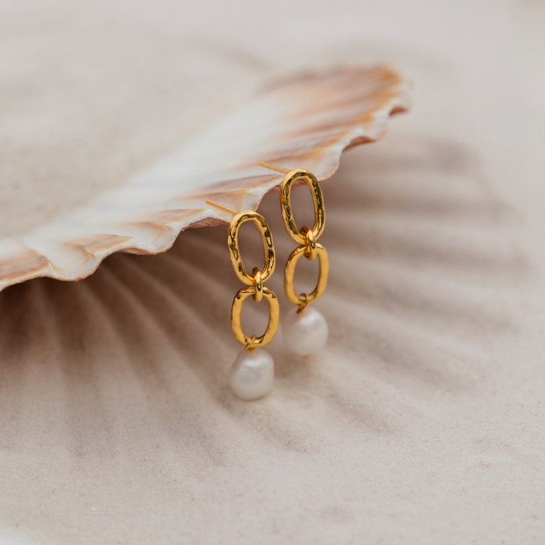 Pearl Drop Stud Earrings