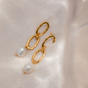 Pearl Drop Stud Earrings