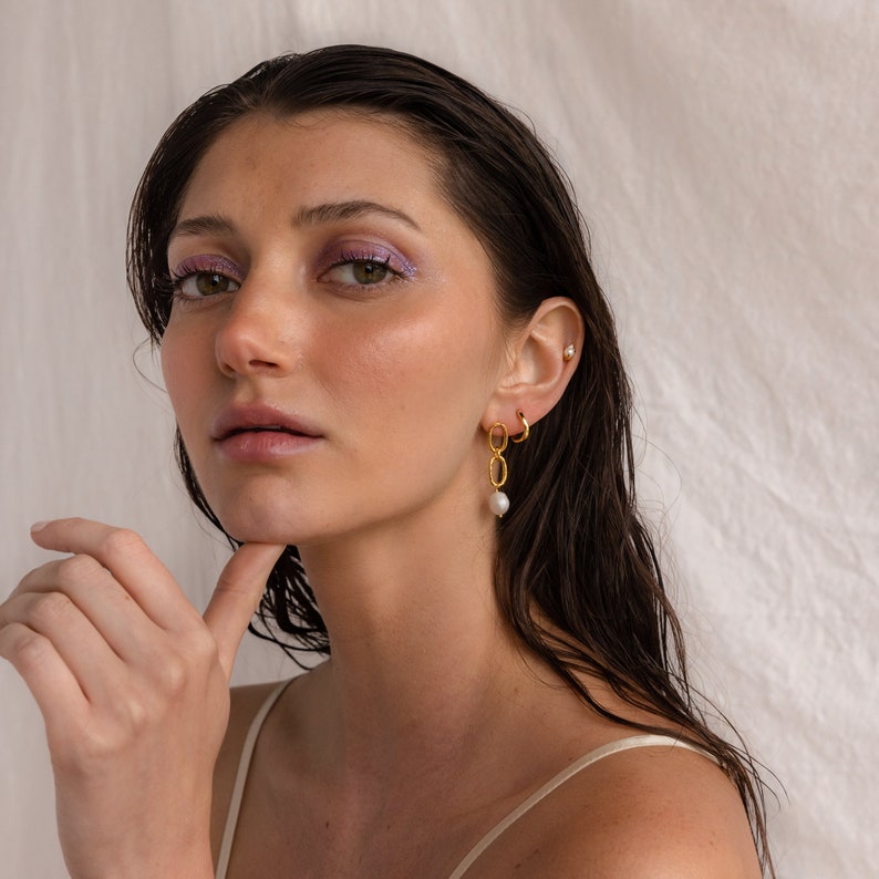 Pearl Drop Stud Earrings