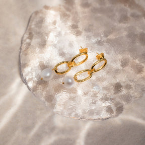 Pearl Drop Stud Earrings