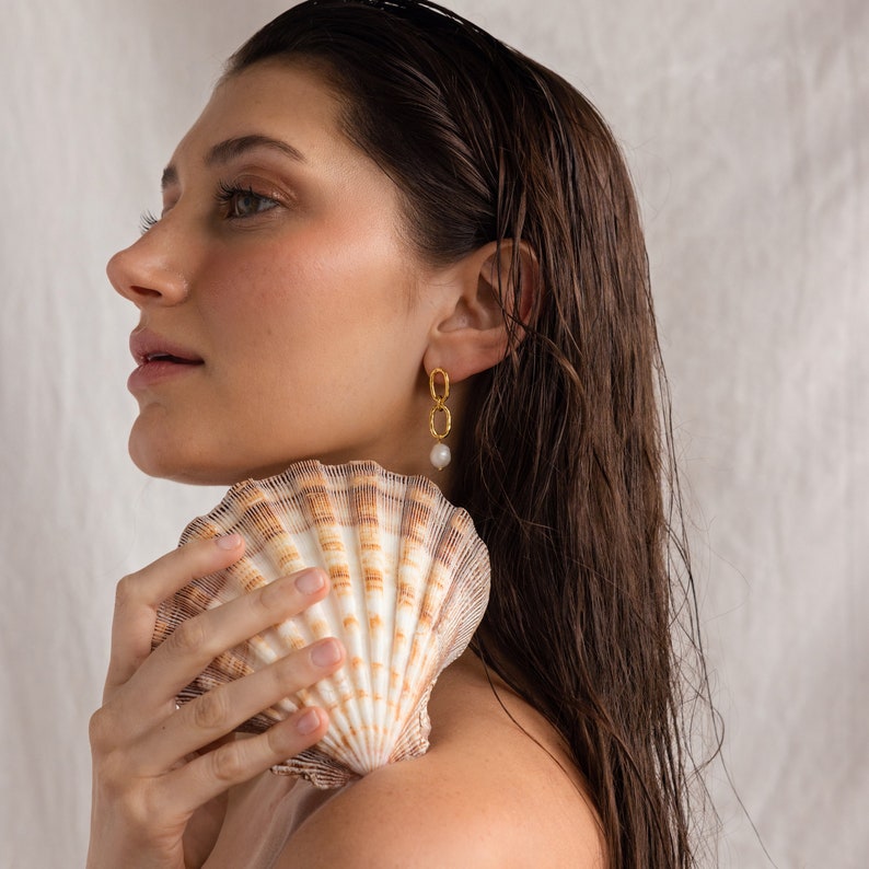 Pearl Drop Stud Earrings