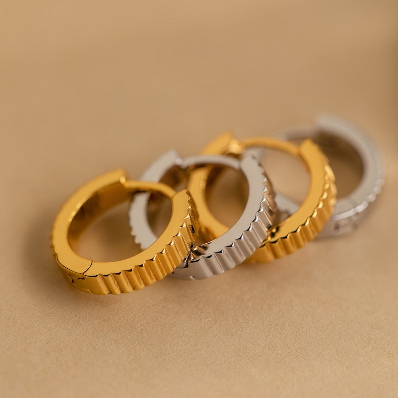 Ribbed Huggie Earrings