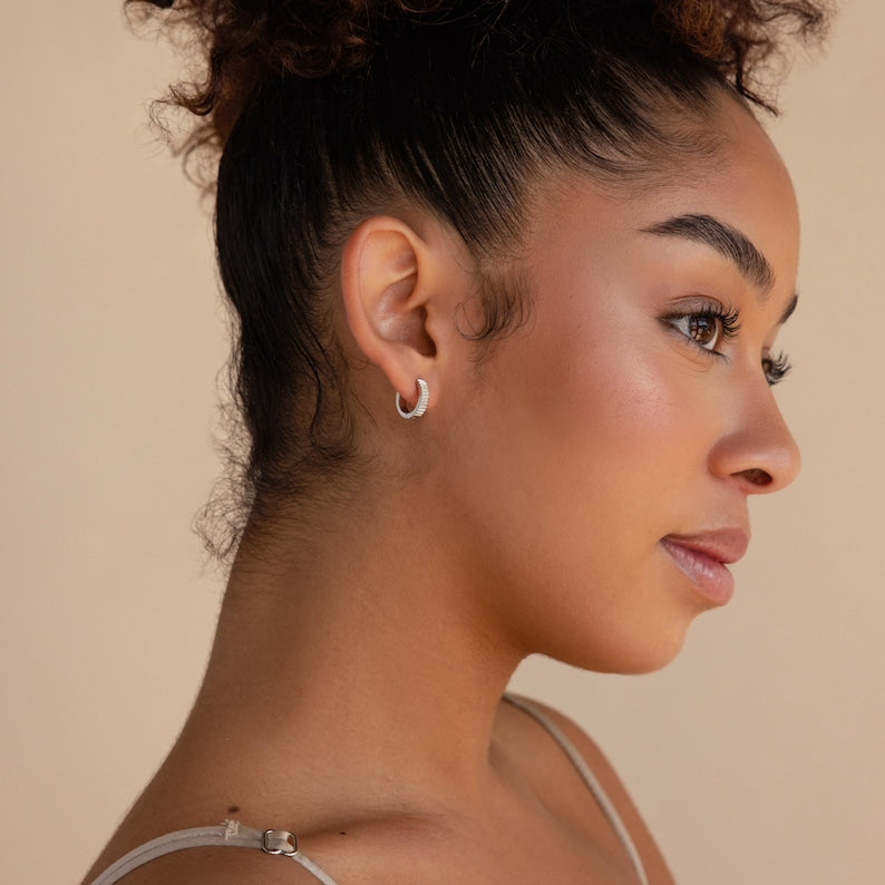 Ribbed Huggie Earrings