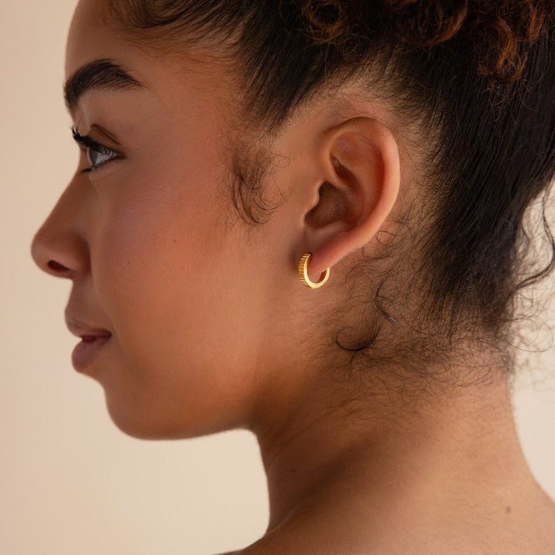 Ribbed Huggie Earrings
