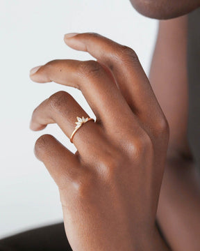 White CZ Crown Ring