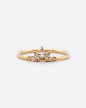 White CZ Crown Ring
