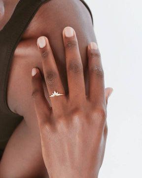 White CZ Crown Ring