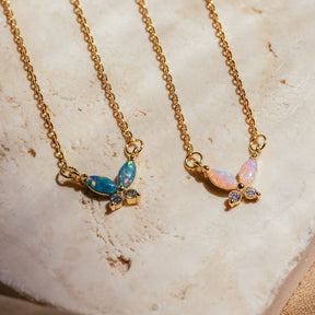 Opal Butterfly Necklace