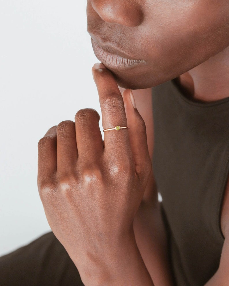 Olive Green CZ Rings